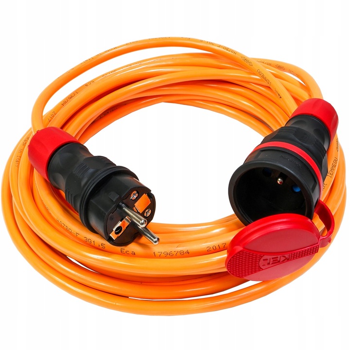 Удължител MojeLedy 3x1,5mm PUR, мразоустойчив -40°C, 7м, оранжев, IP54