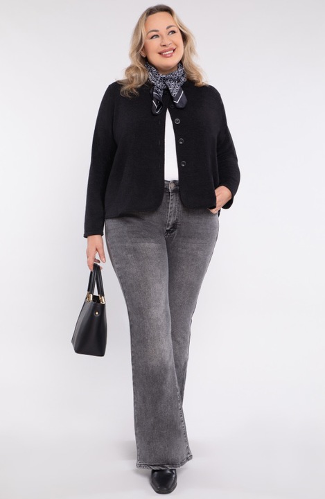 Blugi evazati gri inchis