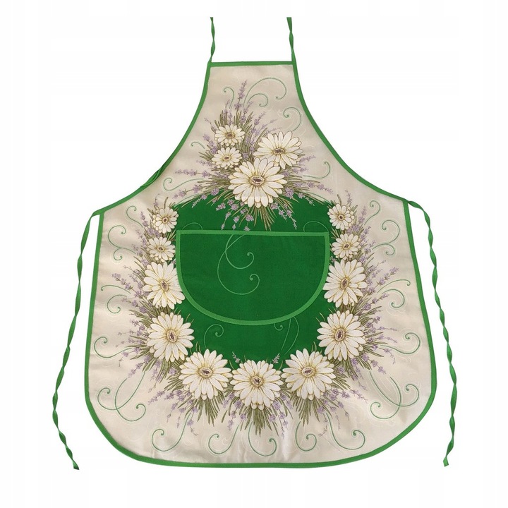 Sort de bucatarie retro cu margarete, bumbac 100%, 76x60 cm