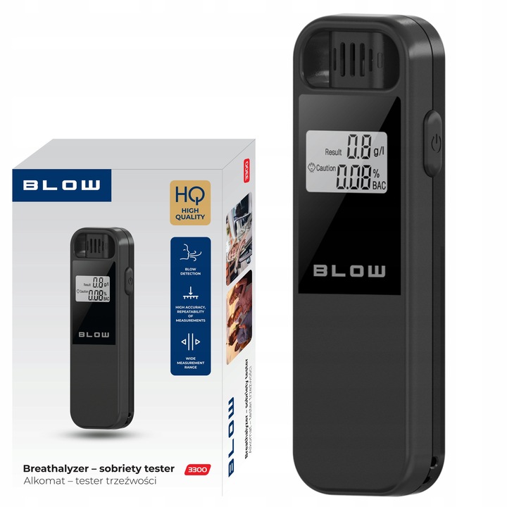 Tester alcool Blow 3300 digital precizie rapid portabil LCD 10x3x1.6cm
