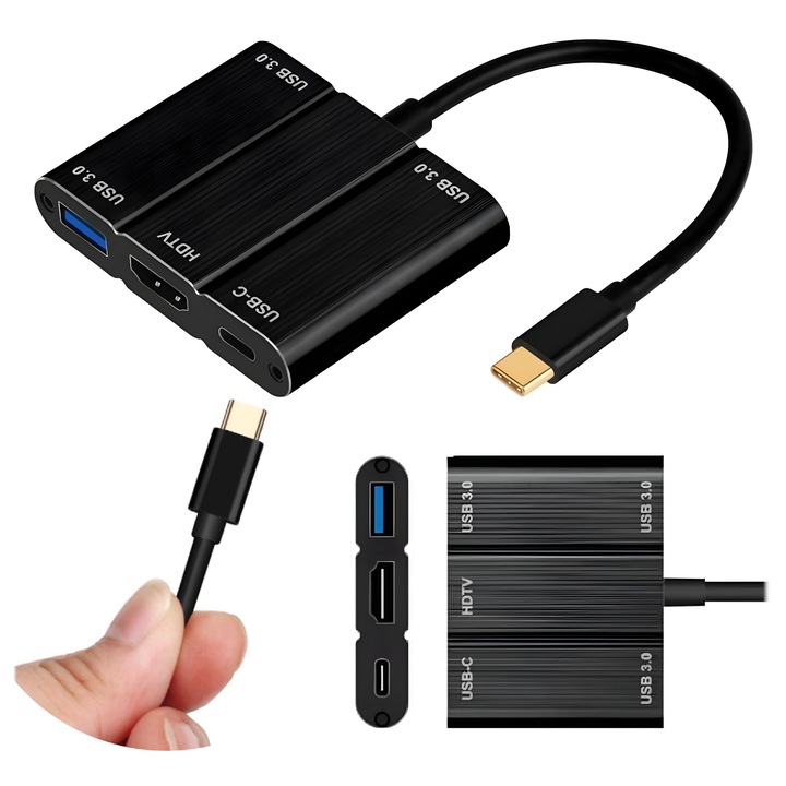 HUB OTG USB 3.0 / USB-C 3.1 / HDMI, 3 porturi USB 3.0