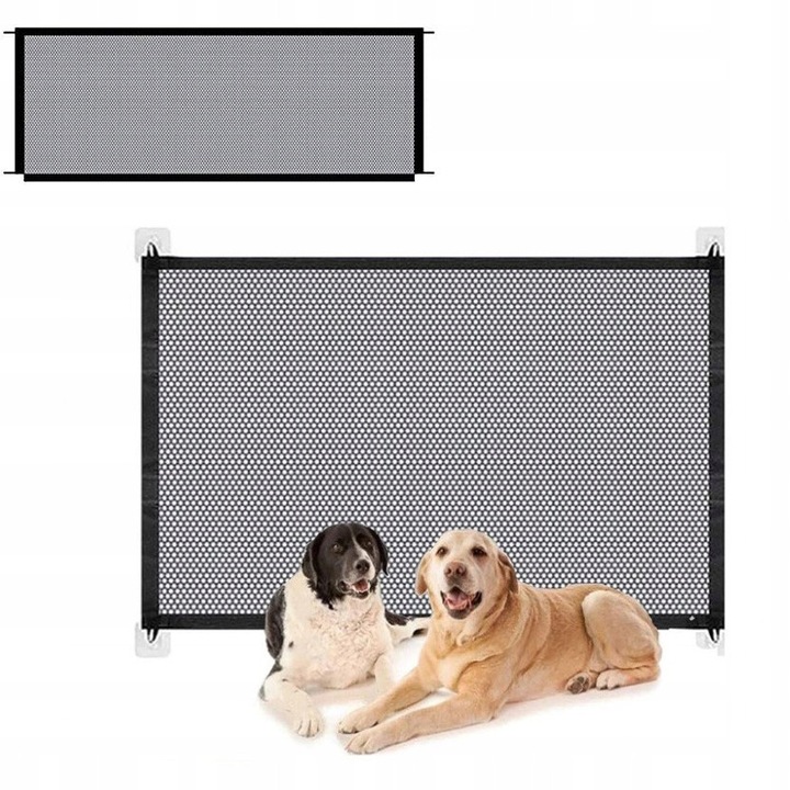 Bariera de siguranta pentru animale 110x72 cm pliabila neagra