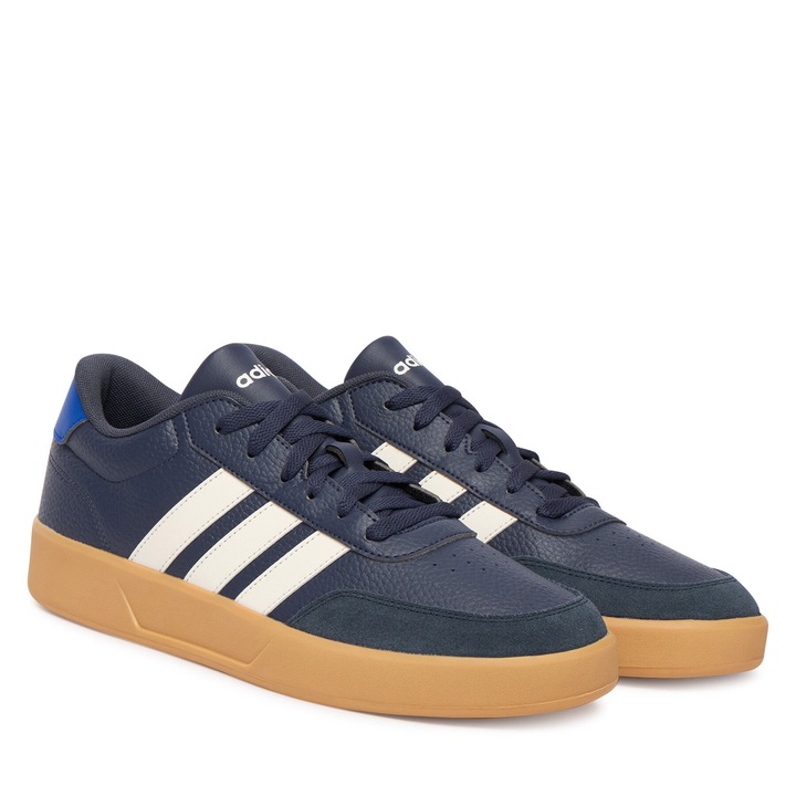 Férfi teniszcipő, adidas, természetes bőr, kék, textil