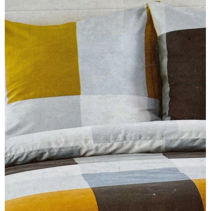 Szatén ágyneműhuzat, 220x200cm, 2x 70x80cm, modern minta, 100% pamut