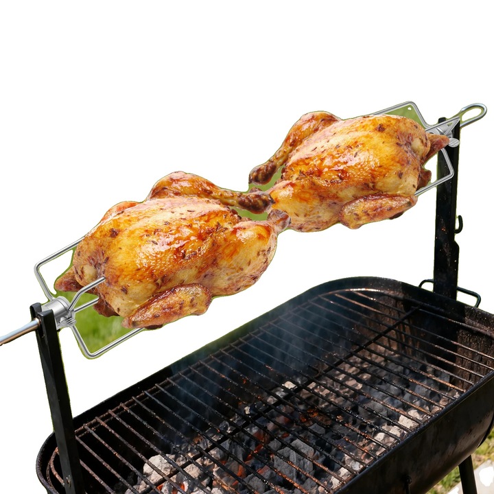 Set ustensile gratar 4 piese, otel inoxidabil 304, lungimi pronguri 11cm si 9cm, dimensiune pachet 17x11x8cm