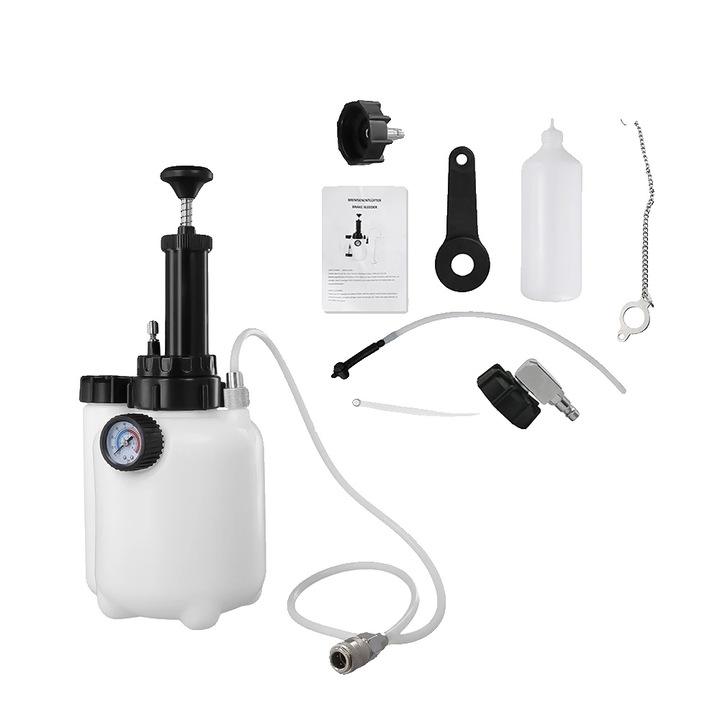 Kit de extragere lichid frana 3L, inclus adaptor standard si sticla colectare, compatibil cu diverse vehicule
