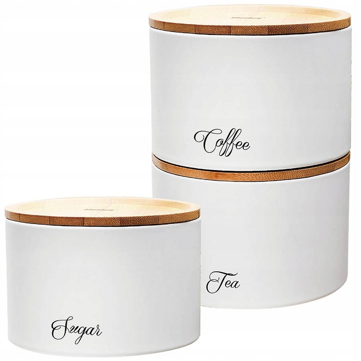 Комплект кутии за храна, 3 броя, бели, 13,5x13,5x9,3см