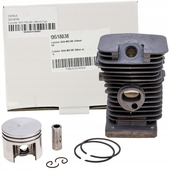 Cilindru complet pentru ferastrau STIHL MS180, 38mm, 10x25mm, 2 piese, set