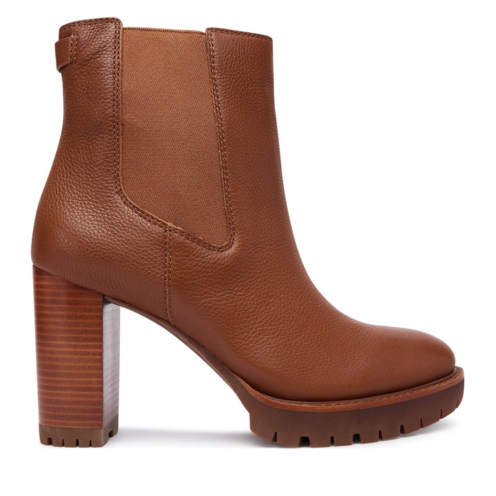 Botine Lauren Ralph Lauren din piele naturala, Maro