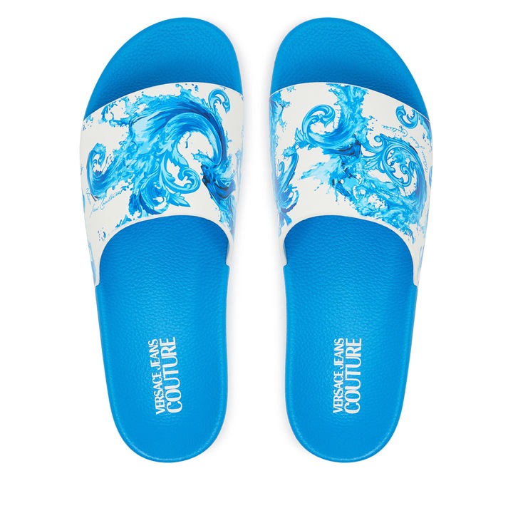 Slapi barbati, Versace Jeans Couture, plastic, albastru