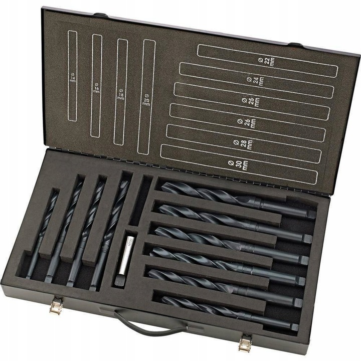 Set burghie HSS FORTIS 14-30mm, 2mm, 25mm, valiza metalica
