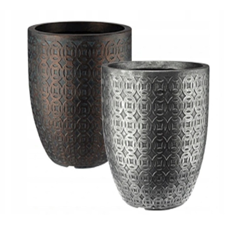 Саксия Holly 31 см, сребърна, 31x31 см, комплект саксии