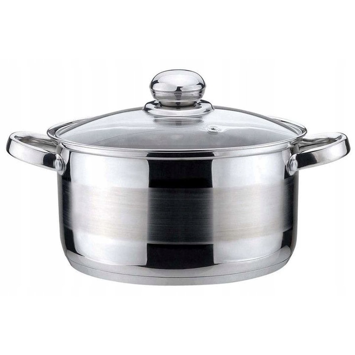 Kinghoff edény fedővel, 18cm, rozsdamentes acél, 2L, vastag alj, minden típusú főzőlaphoz
