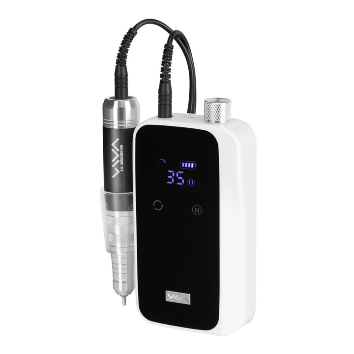 Freza portabila VIVA 305, alb-negru, 35.000 RPM, cu sistem Twist-Lock, set complet