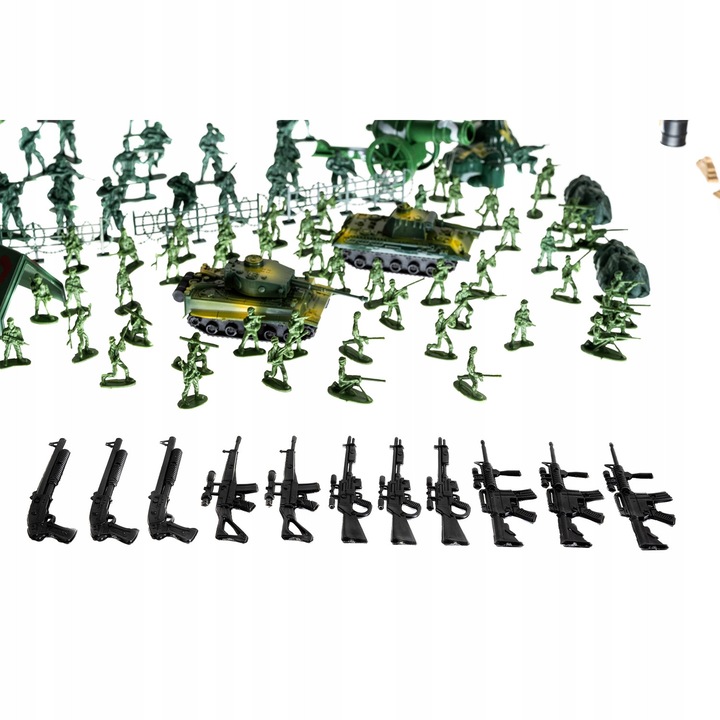 Комплект фигурки войници, 300 части, армейска тема, многоцветни