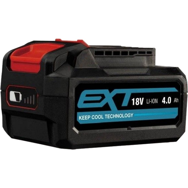 Acumulator 18V 4,0Ah Erbauer EXT, tehnologie Keep Cool, indicator de incarcare, set