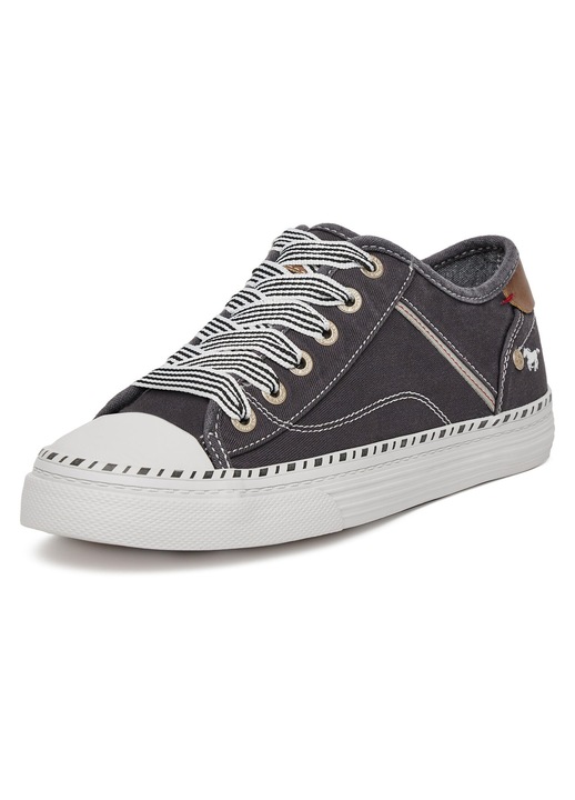 Női tornacipő, Mustang, textil, fekete, Fekete, 39