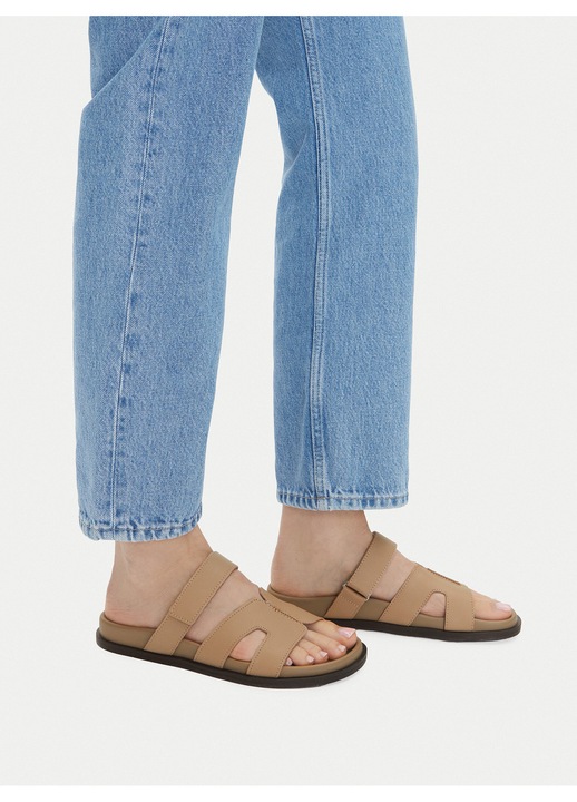 Papuci dama, Gino Rossi, piele naturala, bej, design minimalist, 39 EU