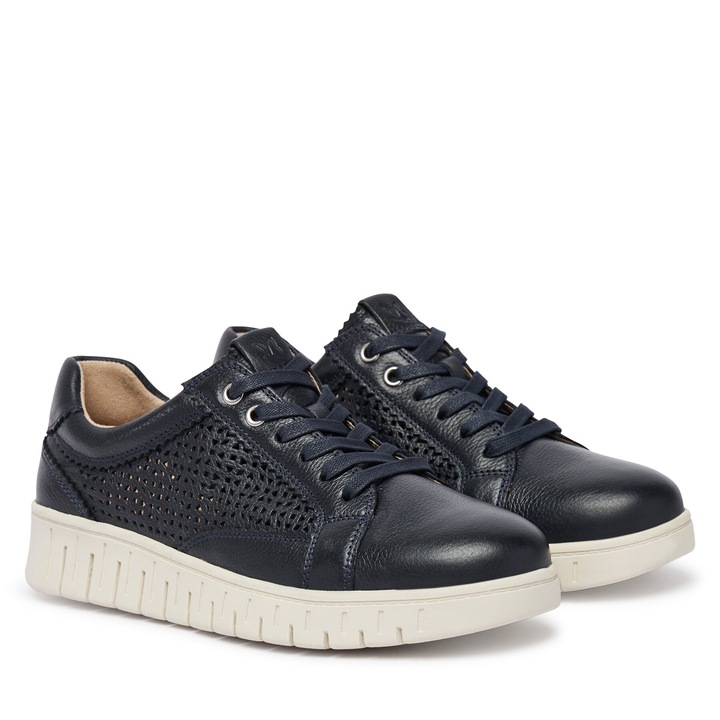 Női cipők, Caprice, természetes bőr, kényelmes, Tengerészkék