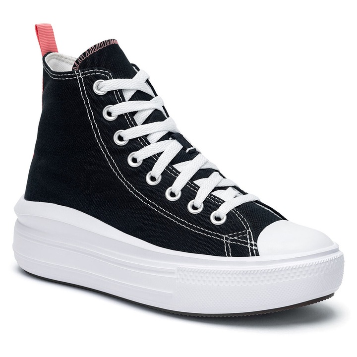 Pantofi copii, Converse, tenisi negri, material textil, constructie peste glezna, 40 EU