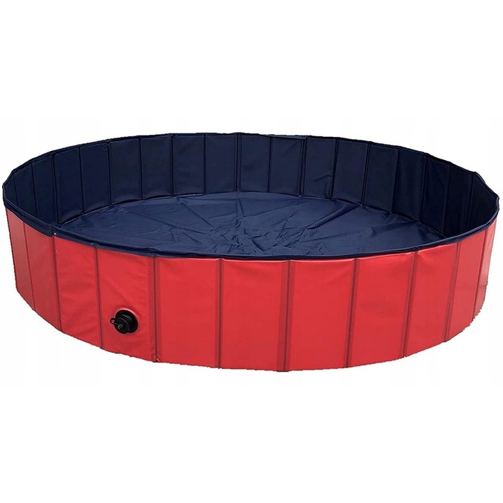 Басейн за кучета, 160x30 см, червен, капацитет 480л