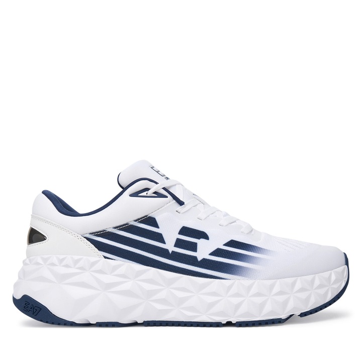 Férfi tornacipő, EA7, Fehér/Kék, Textil