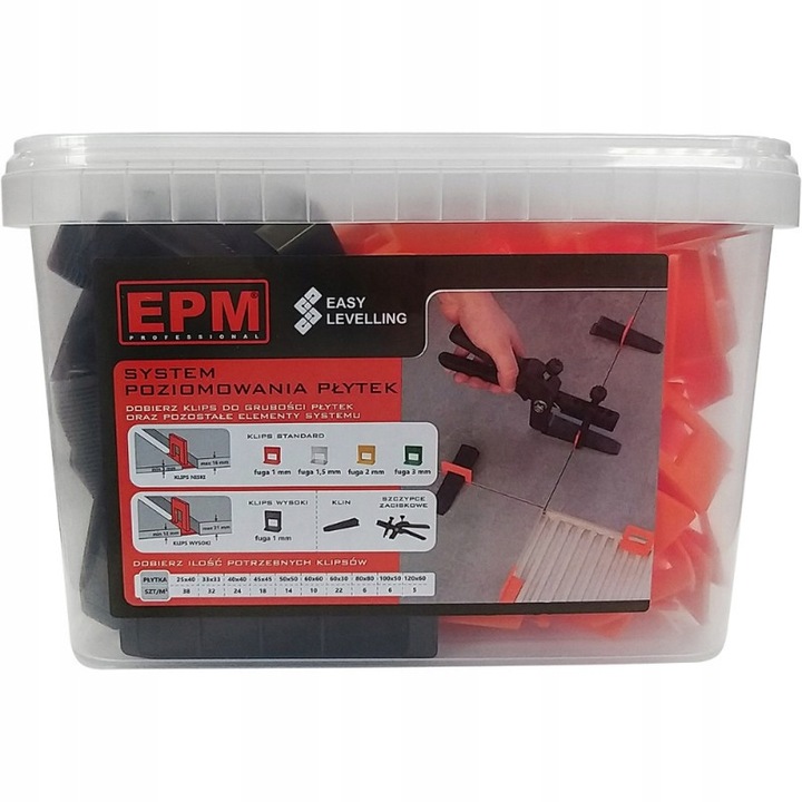 Set 50 clinuri si 100 clipsuri 1mm pentru nivelare placi ceramice EPM