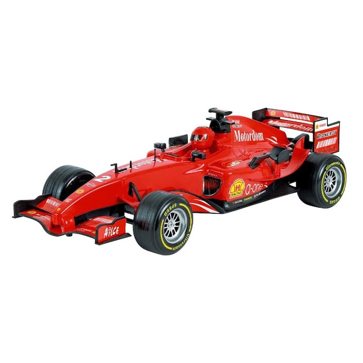 Masina de Jucarie Formula 1 cu Friction, Lumini si Sunete, Scara 1:10, Rosie