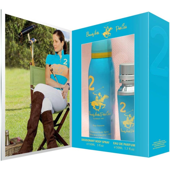 Set Cadou Beverly Hills Polo Club: 1982 - Sport 2, Eau De Parfum, Pentru Femei, 50 ml + 1982 - Sport 2, Deodorant Antiperspirant, Spray, Pentru Femei, 150 ml