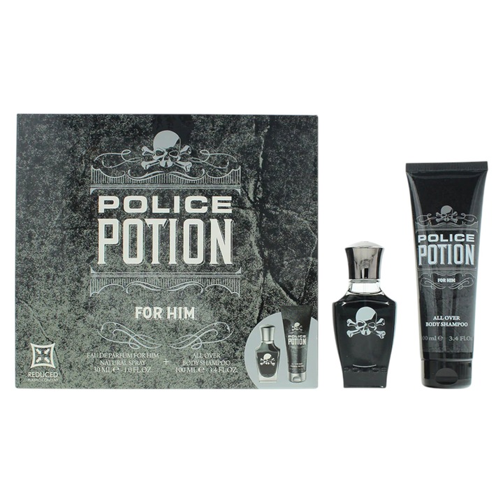 Set Police: Potion, Apa de Parfum, Pentru Barbati, 30 ml + Potion, Hidratant, Lotion pentru Corp, 100 ml