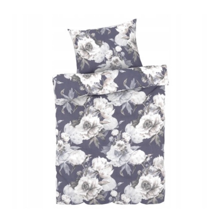 Lenjerie de pat, LIVARNO HOME, 135x200cm, flori, set 2 piese