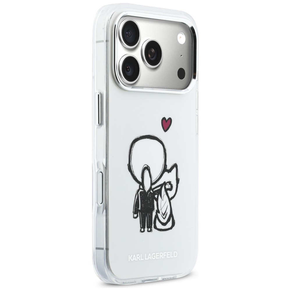 Husa Karl Lagerfeld Karl and Choupette Back cu MagSafe compatibila cu iPhone 17 Pro Max, Transparent