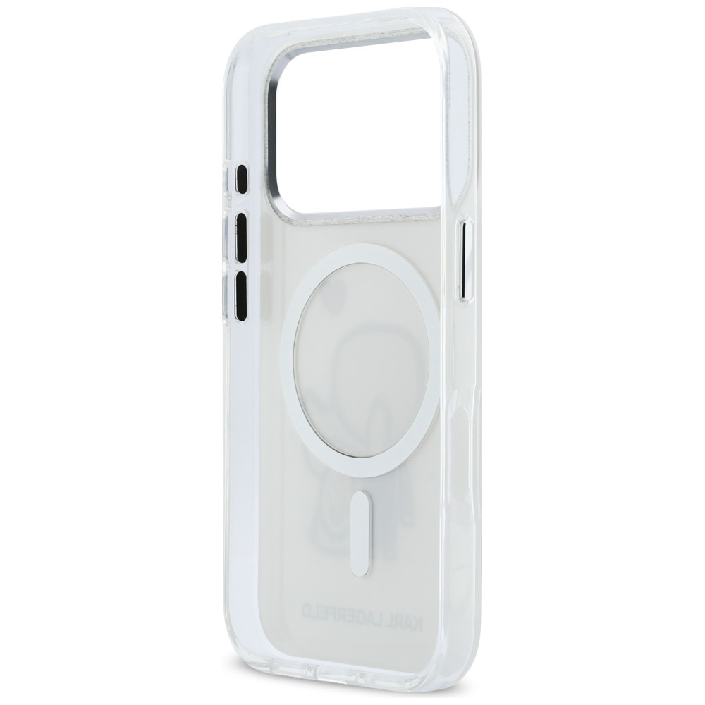 Husa Karl Lagerfeld Karl and Choupette Back cu MagSafe compatibila cu iPhone 17 Pro Max, Transparent