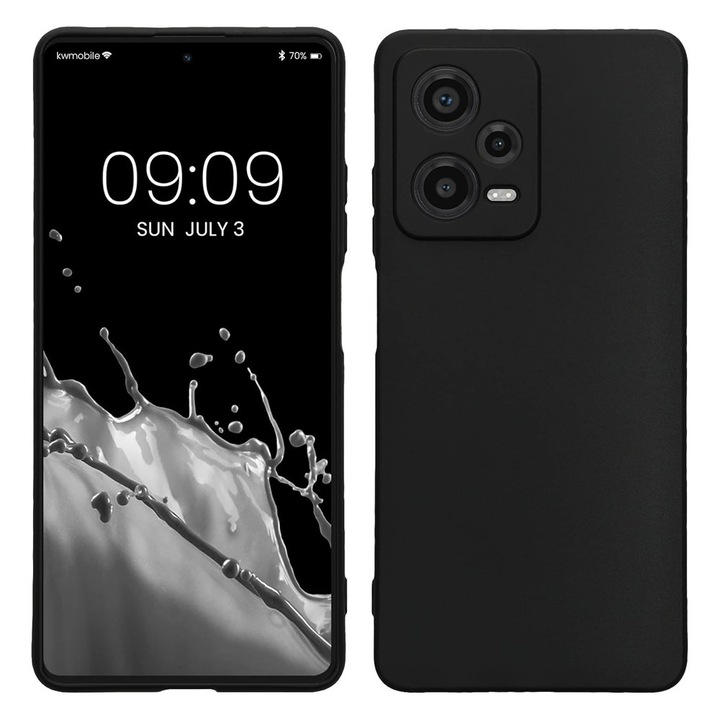 Husa Protectie din Silicon pentru Xiaomi Redmi Note 12 Pro 5G, Decupaje Precise, Stylish Anti-Slip Design, Materiale de Calitate Superioara, Negru