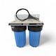 Carcasa filtru apa Duplex Big Blue 10” BB10 ViWO, racord 1”, set dublu, cu suport si cheie