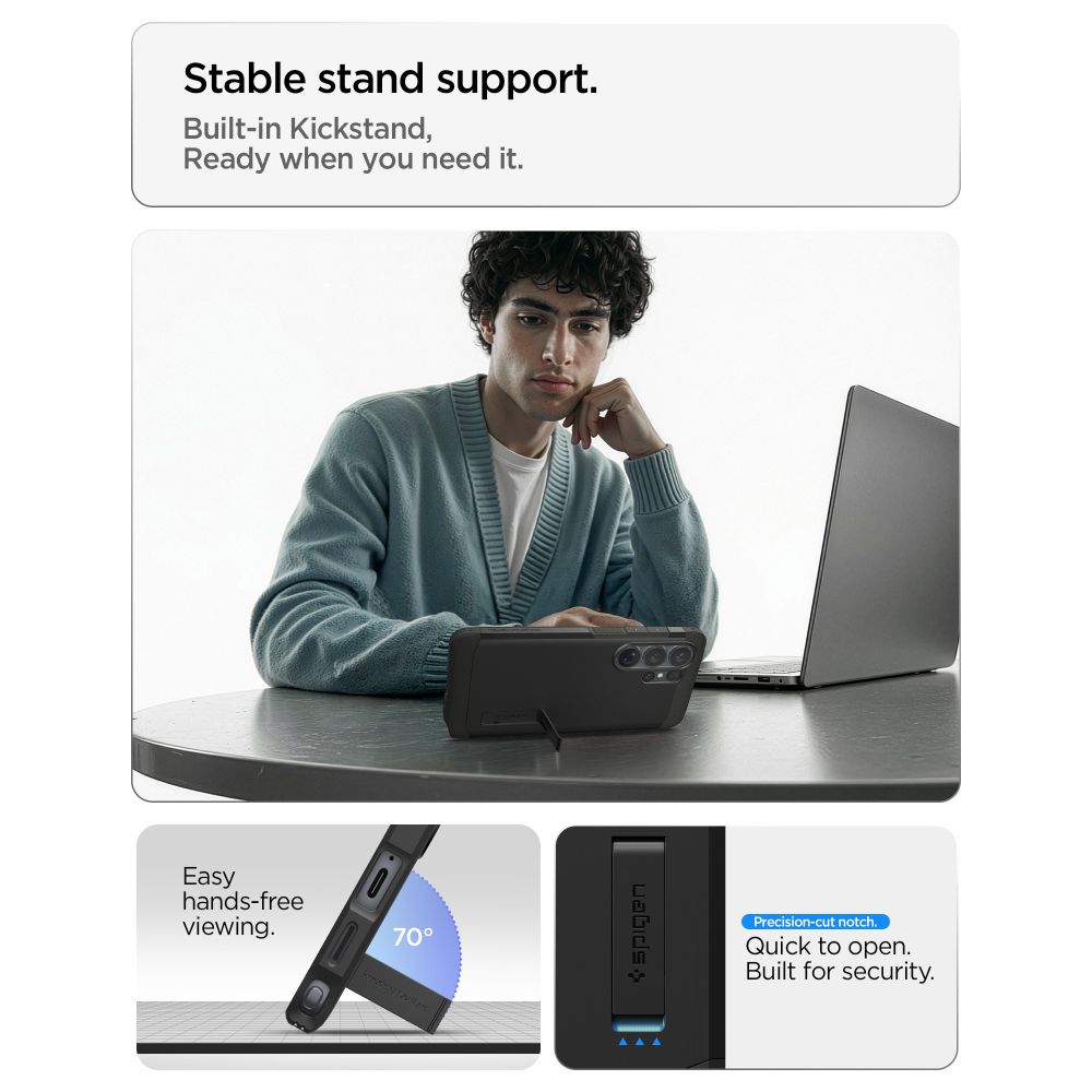 Carcasa Spigen Tough Armor Mag cu MagSafe compatibila cu Samsung Galaxy S26 Ultra, Negru