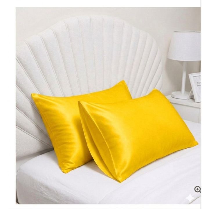 Fata de perna satin pentru par si ten, 50 X 70 cm Galben