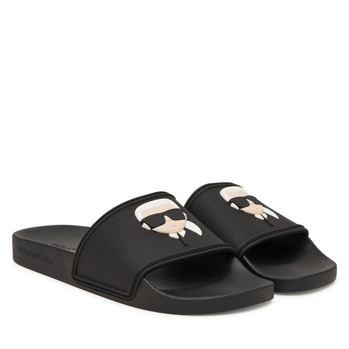 Slapi de barbat, Karl Lagerfeld, negru, material sintetic