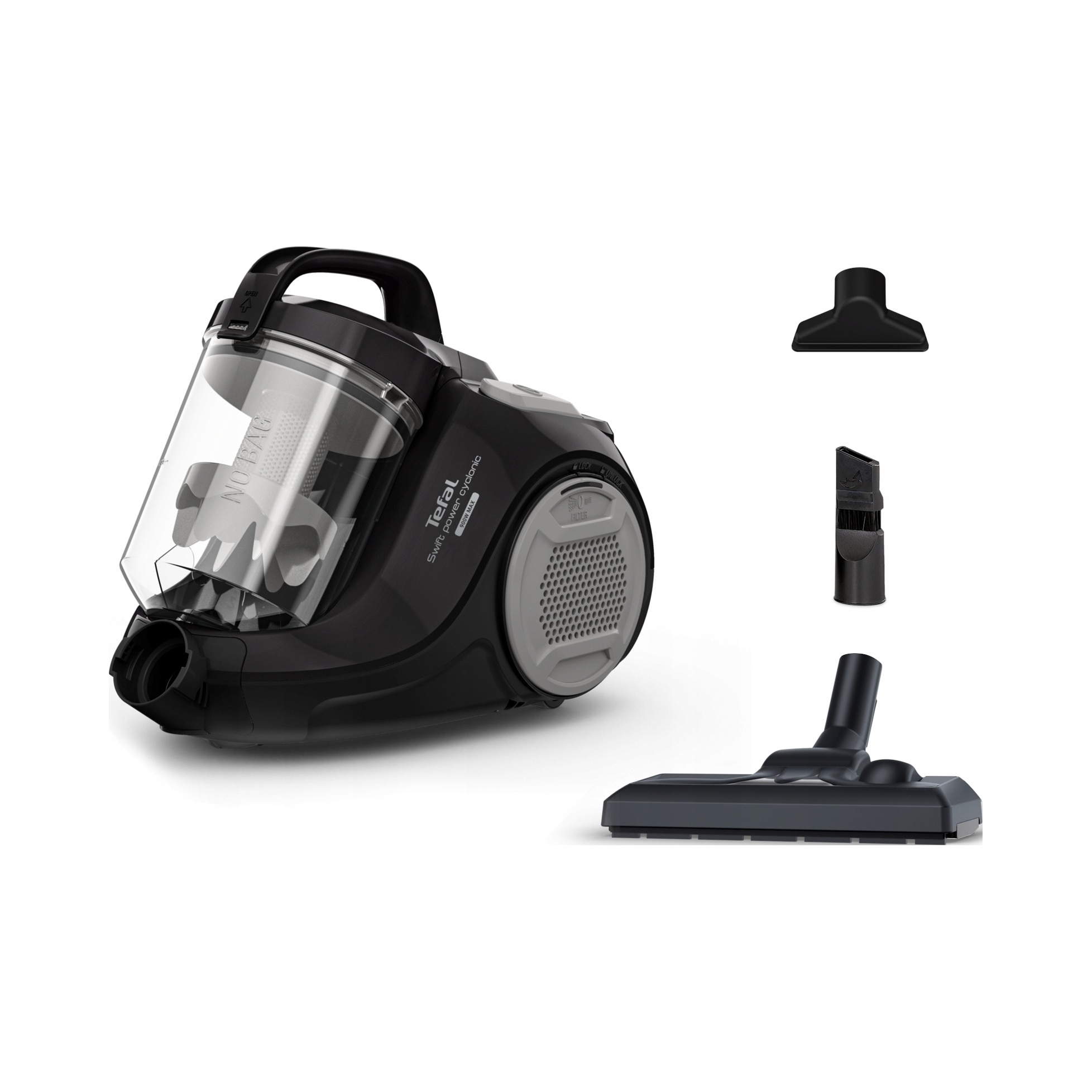 Aspirator fara sac Tefal Swift Power Cyclonic, 900W, 1,5l, filtr EPA, 77dB, compact