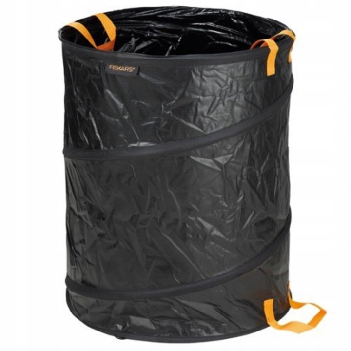 Cos de gradina Fiskars Solid Pop-up 172L, usor, rezistent, negru