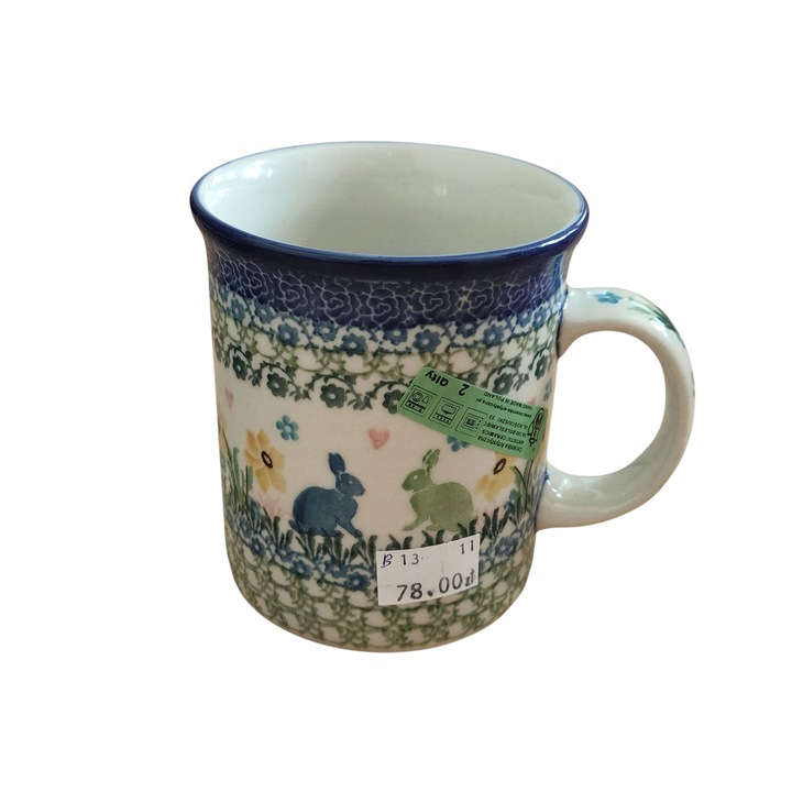 Cana Ceramica Bolesławiec B13, 400 ml, Albastru