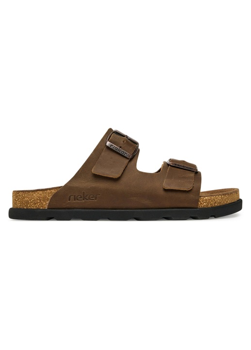 Slapi barbati, Rieker, piele nubuc, confortabili, maro