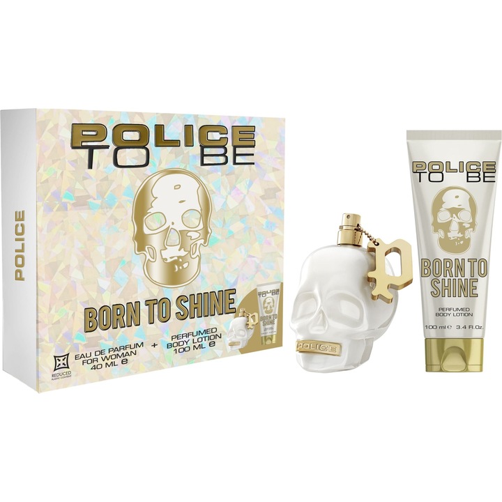 Set Police: To Be Born To Shine, Apa de Parfum, Pentru Femei, 40 ml + To Be Born To Shine, Lotiune Hidratanta pentru Corp, 100 ml