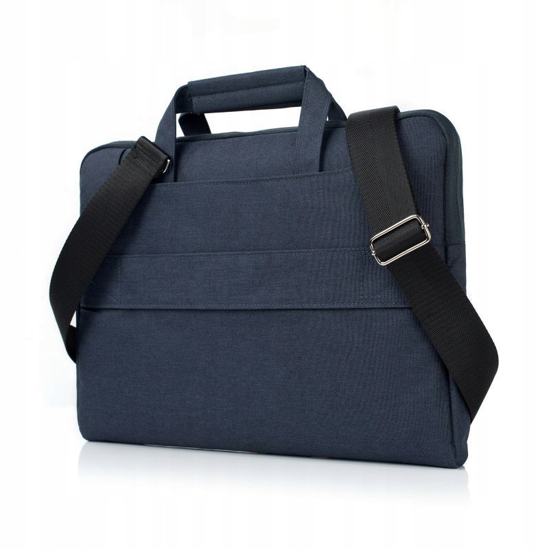 Husa pentru laptop, albastru închis, 39x28.5cm, pentru MacBook Air 15" M2, material denim, cu buzunar frontal