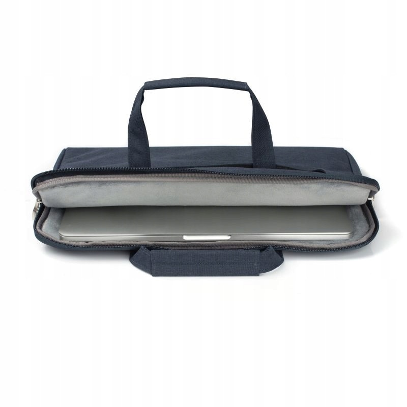 Husa pentru laptop, albastru închis, 39x28.5cm, pentru MacBook Air 15" M2, material denim, cu buzunar frontal