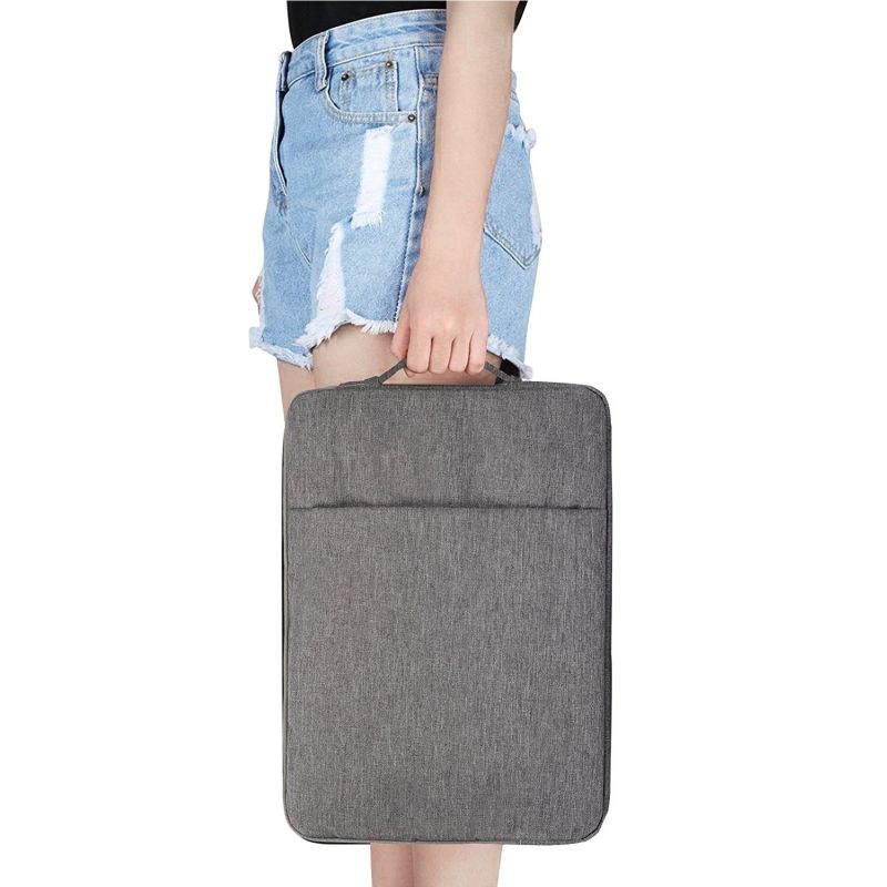 Husa denim protectie premium pentru laptop, gri, 13.6 inch