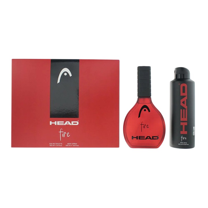 Set Head: Fire, Apa de Toaleta, Pentru Barbati, 100 ml + Fire, Spray Deodorant, Pentru Barbati, 200 ml