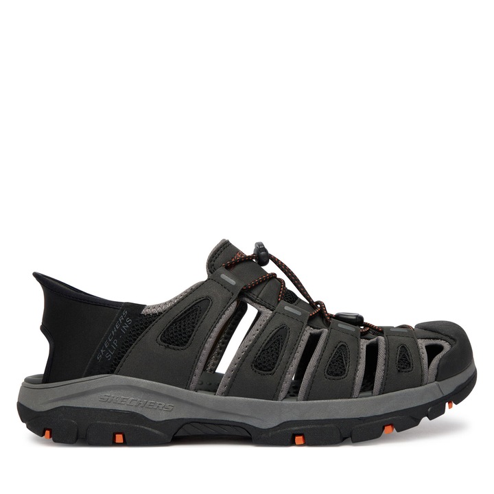 Sandale barbat, Skechers, piele ecologica, negru