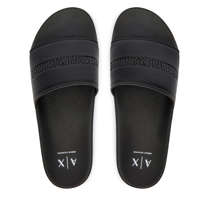 Slapi barbati, Armani Exchange, negru, sintetic