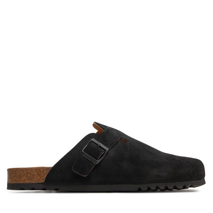 Papuci barbati, Scholl, piele naturala, negru, 40 EU